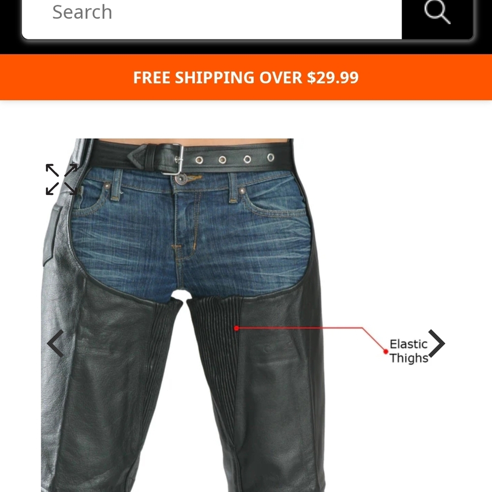 NWT. Womens Black Leather Chaps. SZ 10 - Picture 6 of 10